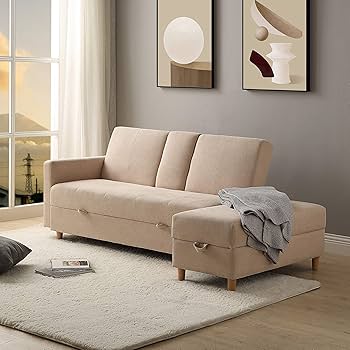 新品　ソファ　ソファー　収納付き　3人掛け　リクライニング　ベージュ Amazon｜ソファー 3人掛け ソファベッド 大容量収納付き カウチ